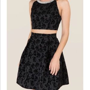 Caitlin embellished dress with pearl neckline